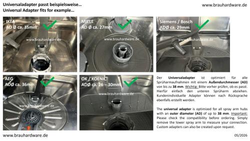 Preview: Universaladapter für Geschirrspülmaschinen